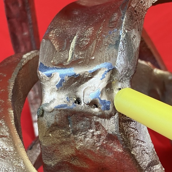 Vintage Gold Tone Metal Knot / Abstract Art / Modern Sculpture Painted / Flaw - Picture 12 of 16